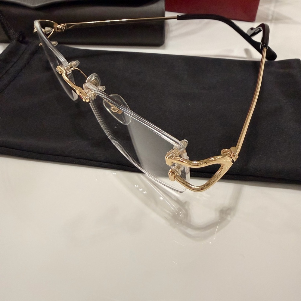 Cartier Gold Rimless glasses - Picture 3 of 5